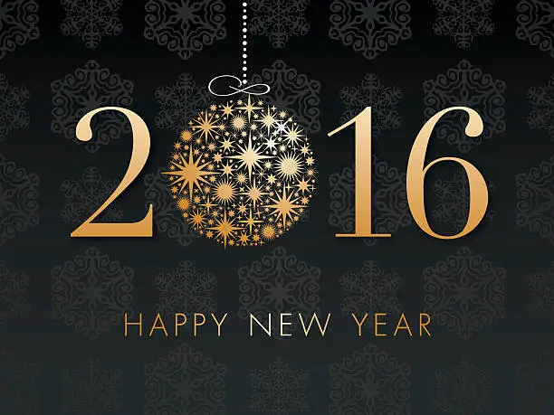 Vector illustration of Happy New Year Background - 2016