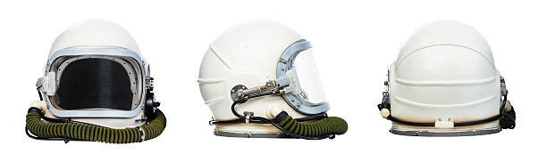 istock Set of astronaut helmets 501708871