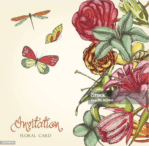 Floral Card Stock Illustration - Download Image Now - Anemone Flower, Beautiful People, Beauty