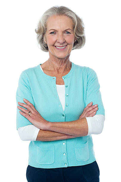 istock Old lady in casual wear posing confidently 501712037