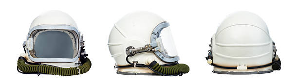 istock Set of astronaut helmets 501712141