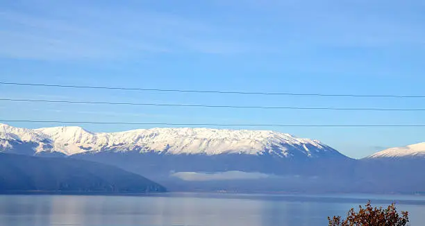 Picture of a First snow on a Galicica Mountain.Lake Prespa, Macedonia