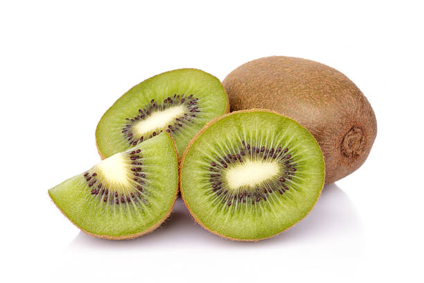 istock Sliced kiwi fruit isolated on white background 501713165