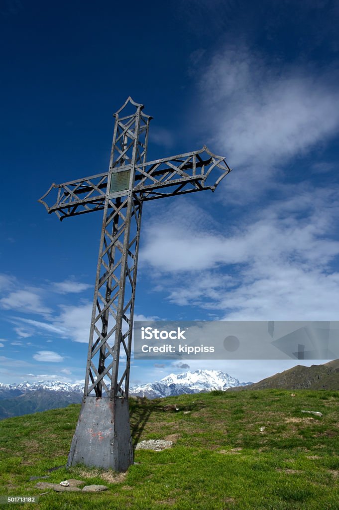 iron cross iron cross on a top of a mountain 2015 Stock Photo