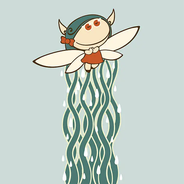Vector illustration of Autumn fairy