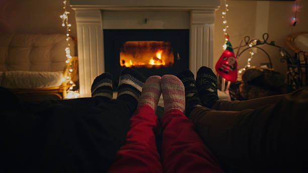 istock Friends sitting by the fireplace 501714754