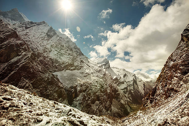 istock Mountain Landscape with Sun and Snow in Himalayas 501716612