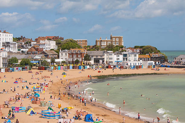 View over Broadstairs Broadstairs habour and beach, Isle of Thanet, Kent thanet photos stock pictures, royalty-free photos & images