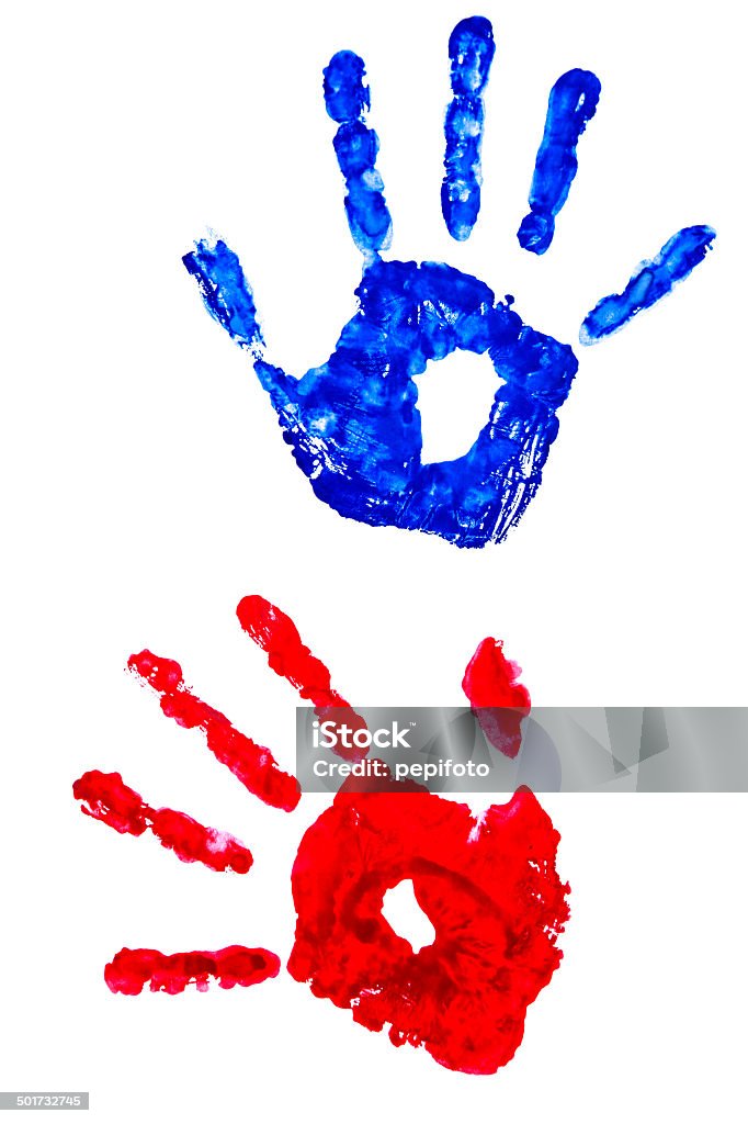 Mehrfarbig handprints - Lizenzfrei Arme hoch Stock-Foto