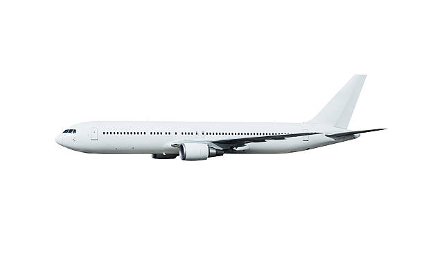 Airplane isolated on white with clipping path stock photo
