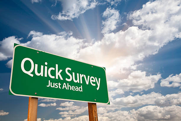 istock Quick Survey Green Road Sign 501734611