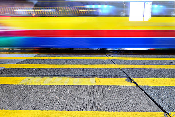 istock Hong Kong double decker bus, motion blurred 501735447