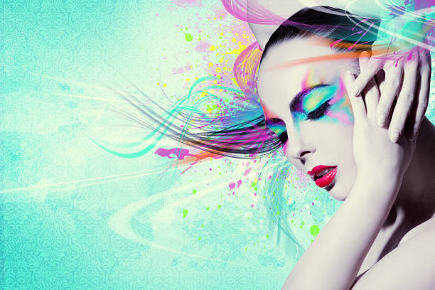 istock Colorful artwork with beautiful woman 501736027