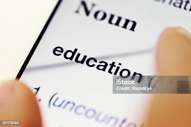 Education Definition In Online Dictionary Stock Photo - Download Image Now - Business, Business Finance and Industry, Close-up