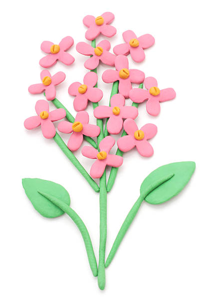 plasticine kwiat. - child craft flower single flower zdjęcia i obrazy z banku zdjęć