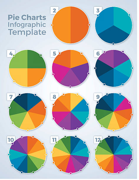 円グラフグラフ infographic template - fraction sign点のイラスト素材／クリップアート素材／マンガ素材／アイコン素材