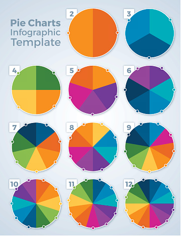 Pie chart graphic spinner infographic template concept with space for your copy. EPS 10 file. Transparency effects used on highlight elements.