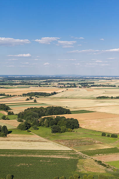 istock aerial view of the blue sky  and  harvest fields 501742128