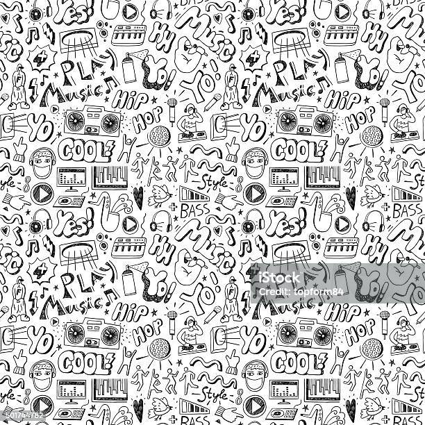 Music Seamless Pattern Stock Illustration - Download Image Now - Hip Hop Music, Rap, Backgrounds