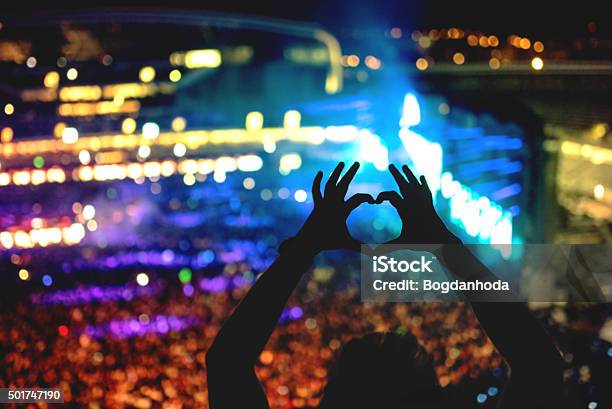 Silhouette Of A Man Making Heart From Hand Gestures Stock Photo - Download Image Now