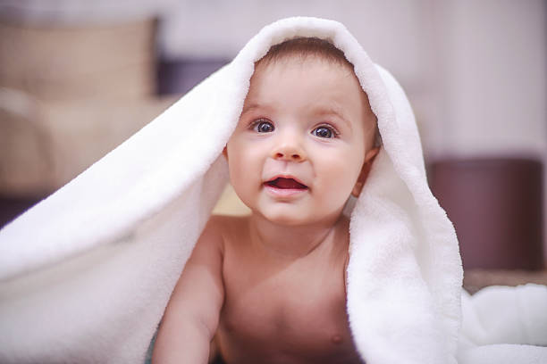 istock Smiling baby after shower 501749332