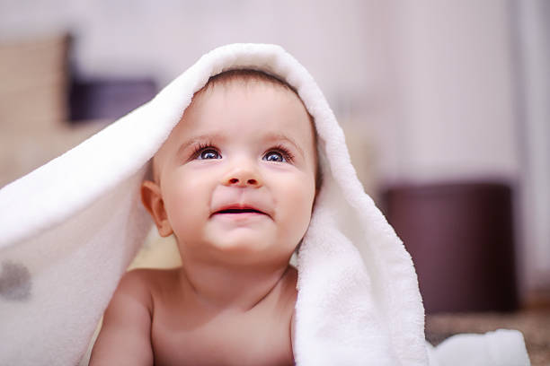 istock Smiling baby after shower 501749376
