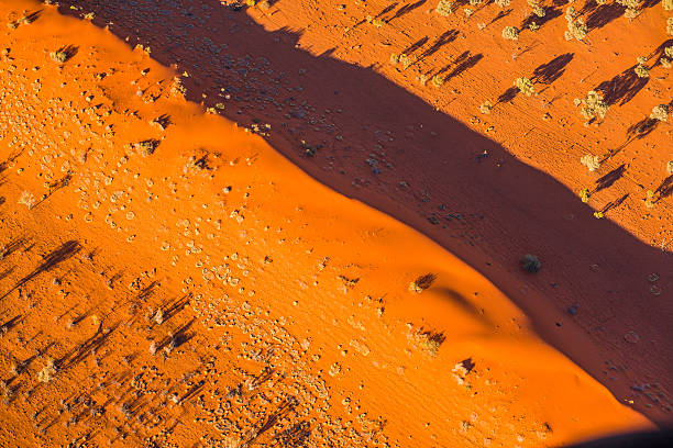 Aerial of desert dunes stock photo