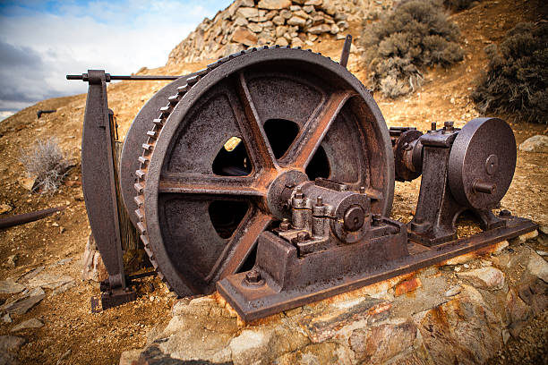 Elevator Cable Winch Remains at Abanoned Lost Horse Mine Site
