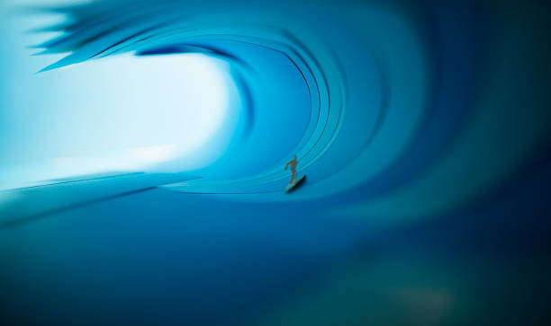 surfing tidal waves stock photo