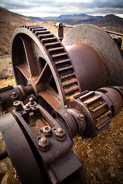 istock Elevator Cable Winch Remains at Abanoned Lost Horse Mine Site 501764102