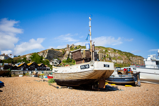Hastings is a large seaside town and borough in East Sussex on the south coast of England