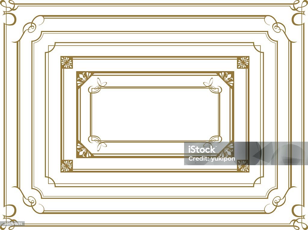 frame set Vector décoration or - clipart vectoriel de Bordure libre de droits