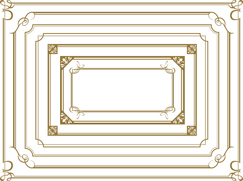 decorative gold frame set Vector