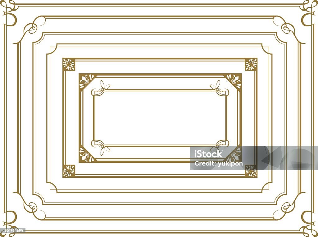 decorative gold frame set Vector Border - Frame stock vector