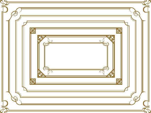 decorative gold frame set Vector decorative gold frame set Vector frame border stock illustrations
