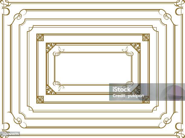 Decorative Gold Frame Set Vector Stock Illustration - Download Image Now - Border - Frame, Picture Frame, Construction Frame