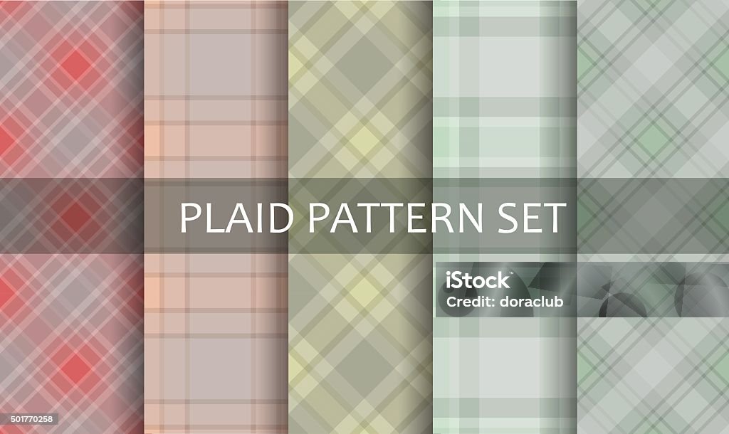 Plid Pattern Plaid Patterns Vector Set Stock Illustration - Download Image Now ...