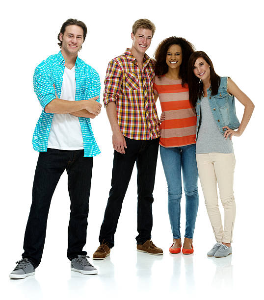 istock Four friends standing and looking at camera 501770742
