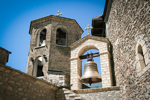 Bell-tower of orthodox christian monastery in Macedonia