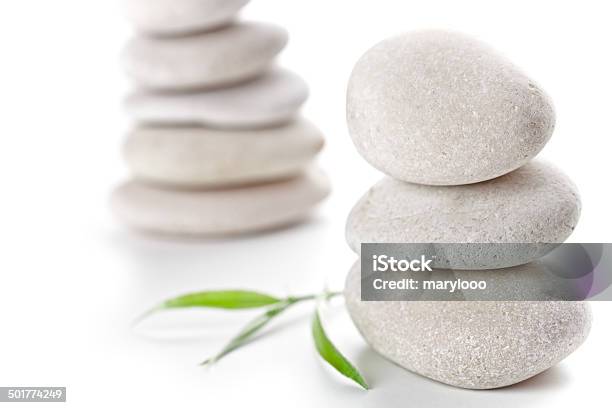 Stones And Green Leaves Stock Photo - Download Image Now - Freshness, Horizontal, Leaf