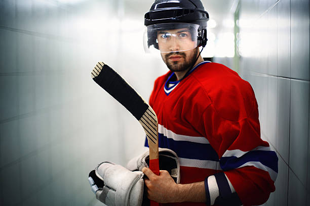 Ice hockey player before the game.