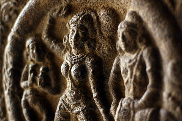 Stone carvings in Hindu temple,Thanjavur, Tamil Nadu, India