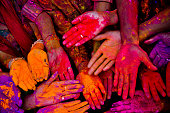 Holi festivalhands in India