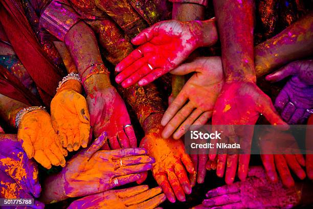 Holi Festivalhands In India Stock Photo - Download Image Now - Holi, India, Cultures