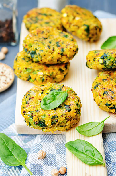 quinoa spinach chickpeas pumpkin fritters
