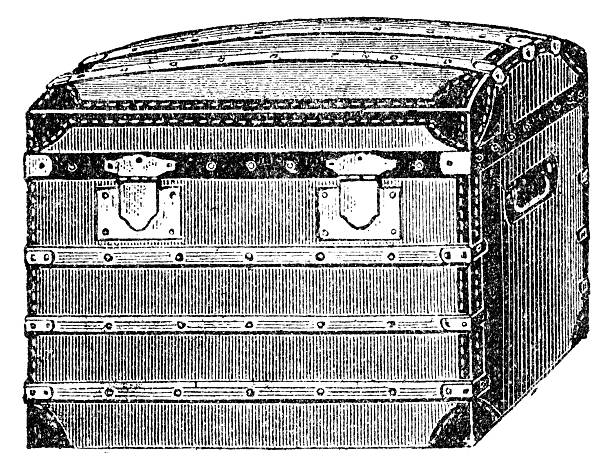 胸 - trunk luggage old fashioned retro revival点のイラスト素材／クリップアート素材／マンガ素材／アイコン素材