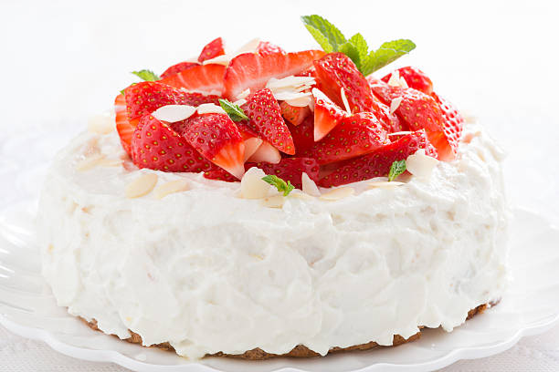 istock delicious cake with whipped cream and fresh strawberries 501777275