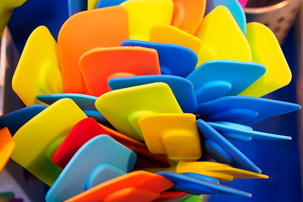 Silicone colorful spatulas stock photo