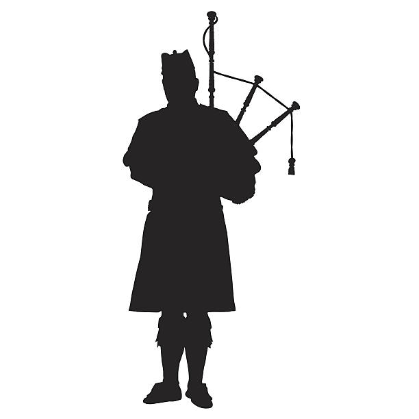 ilustraciones, imágenes clip art, dibujos animados e iconos de stock de scottish piper - illustration technique people performing arts event musical instrument