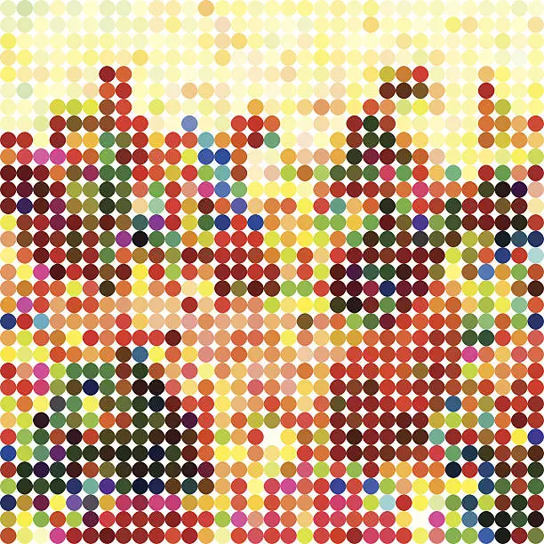 Vector illustration of abstract color polka dots pattern background